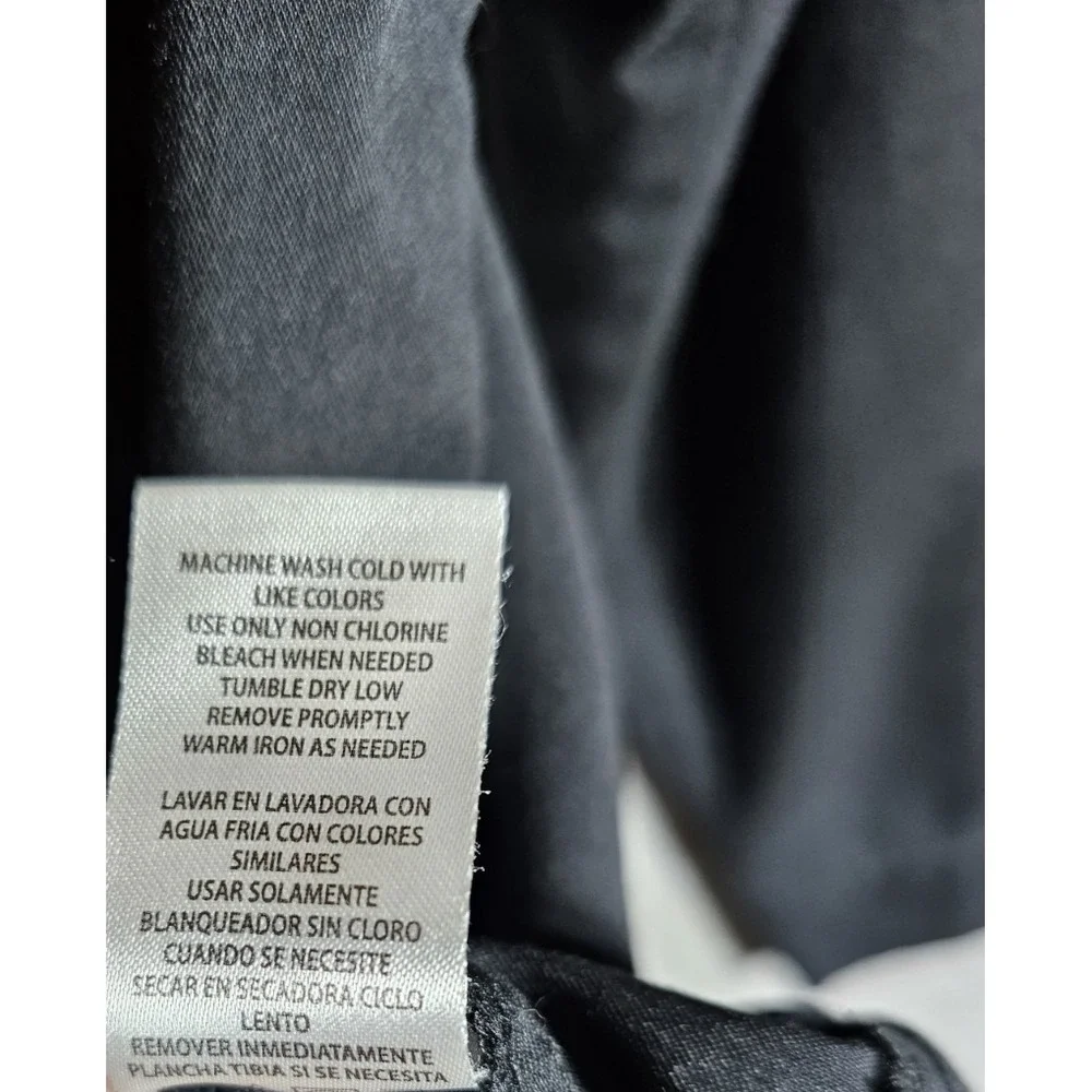 Healing Hands Zip Front Scrub Jacket Womens Size Small Black Pockets Long Sleeve